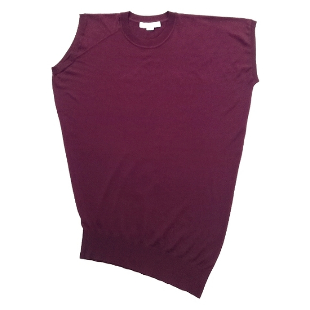 Alexander Wang Asymmetric Merino Wool Sleeveless Tunic Top Burgundy Red Sz Small